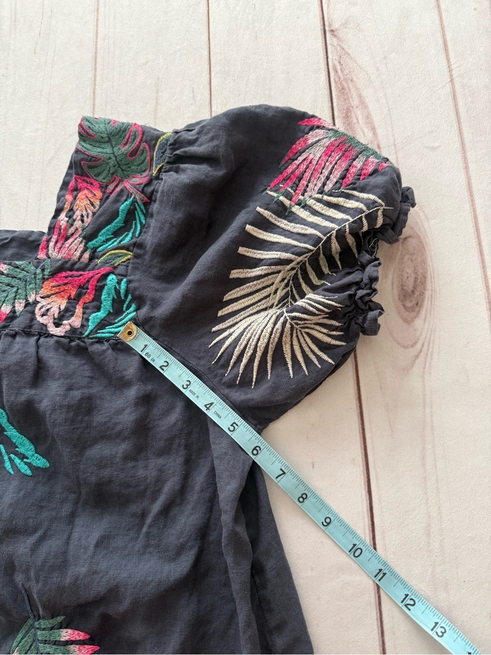 Johnny Was Kaluhi Tunic Dress 2X Lagenlook Boho Embroidered 100% Linen Tropical - Picture 10 of 12